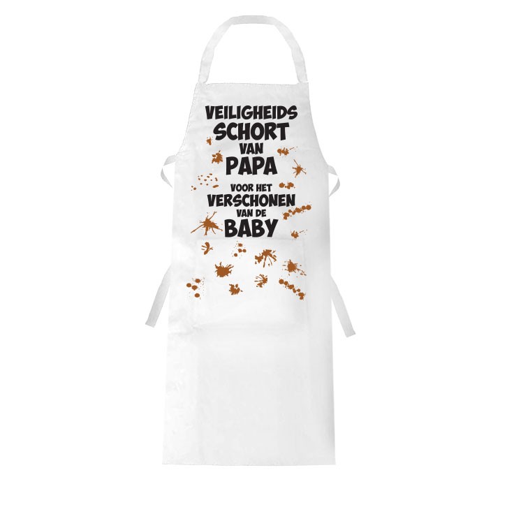 Veiligheidsschort van papa voor het verschonen van de baby Leuk kraamcadeau